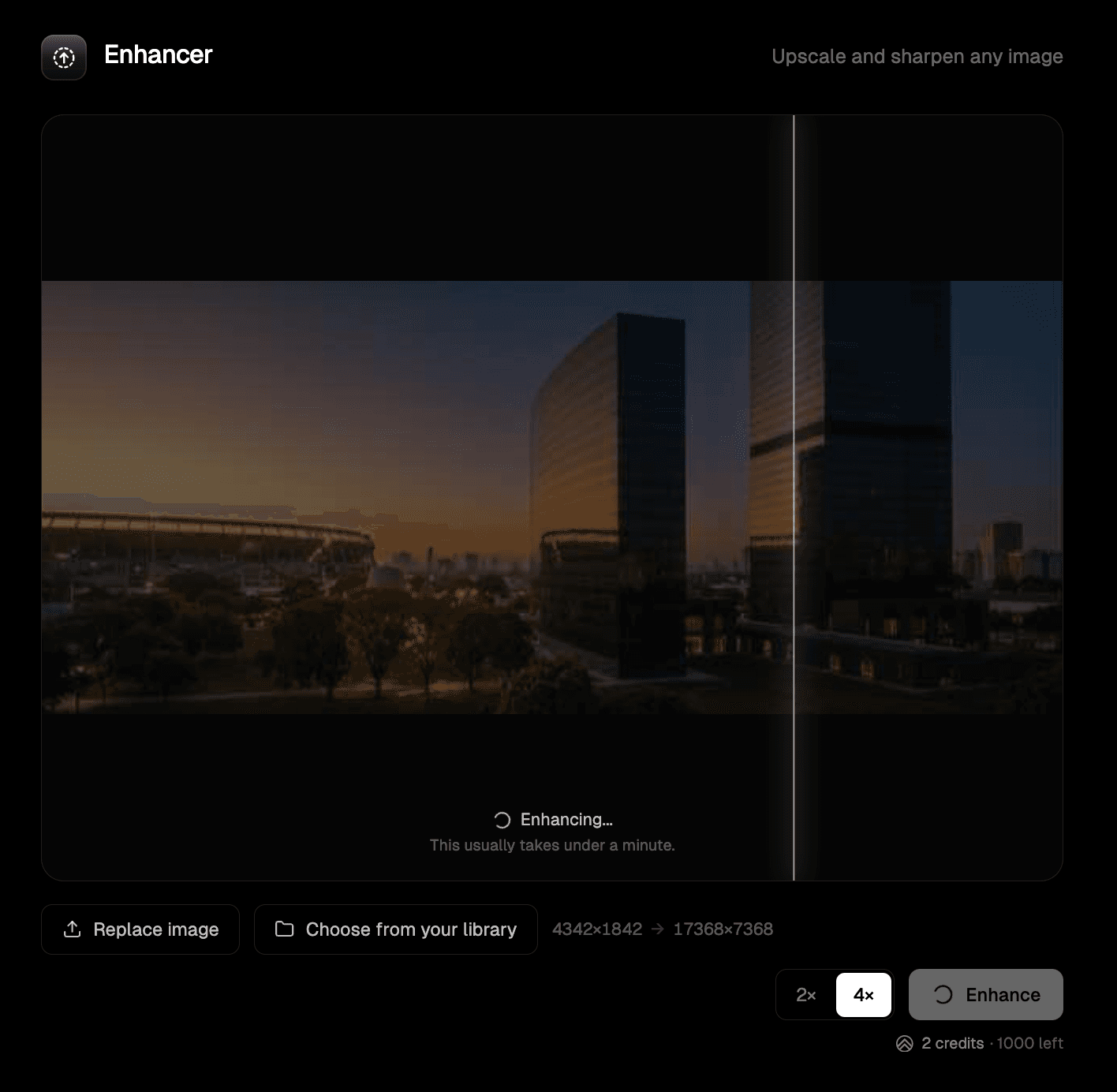 The Enhancer processing an image