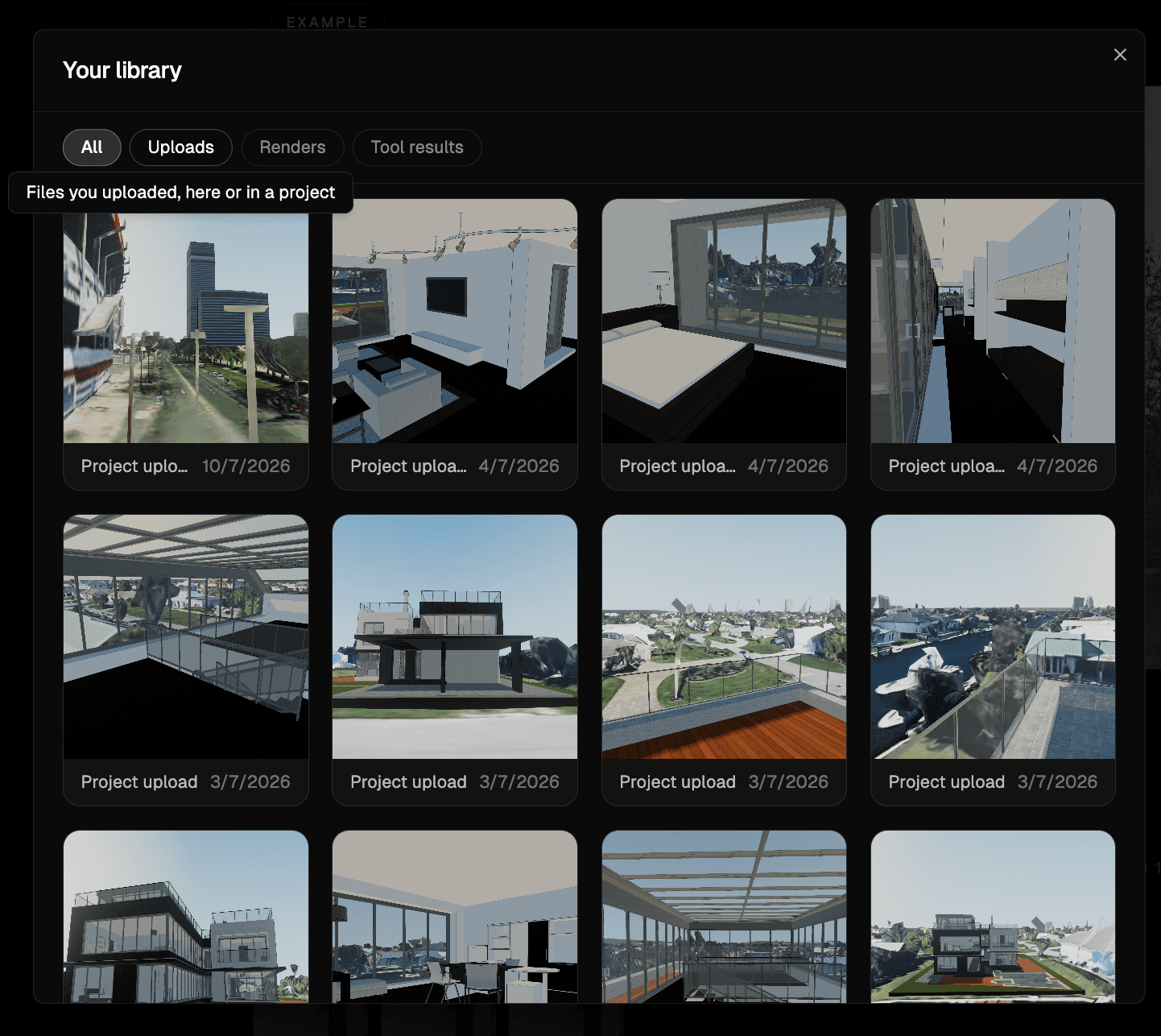 Choosing an existing image from your library