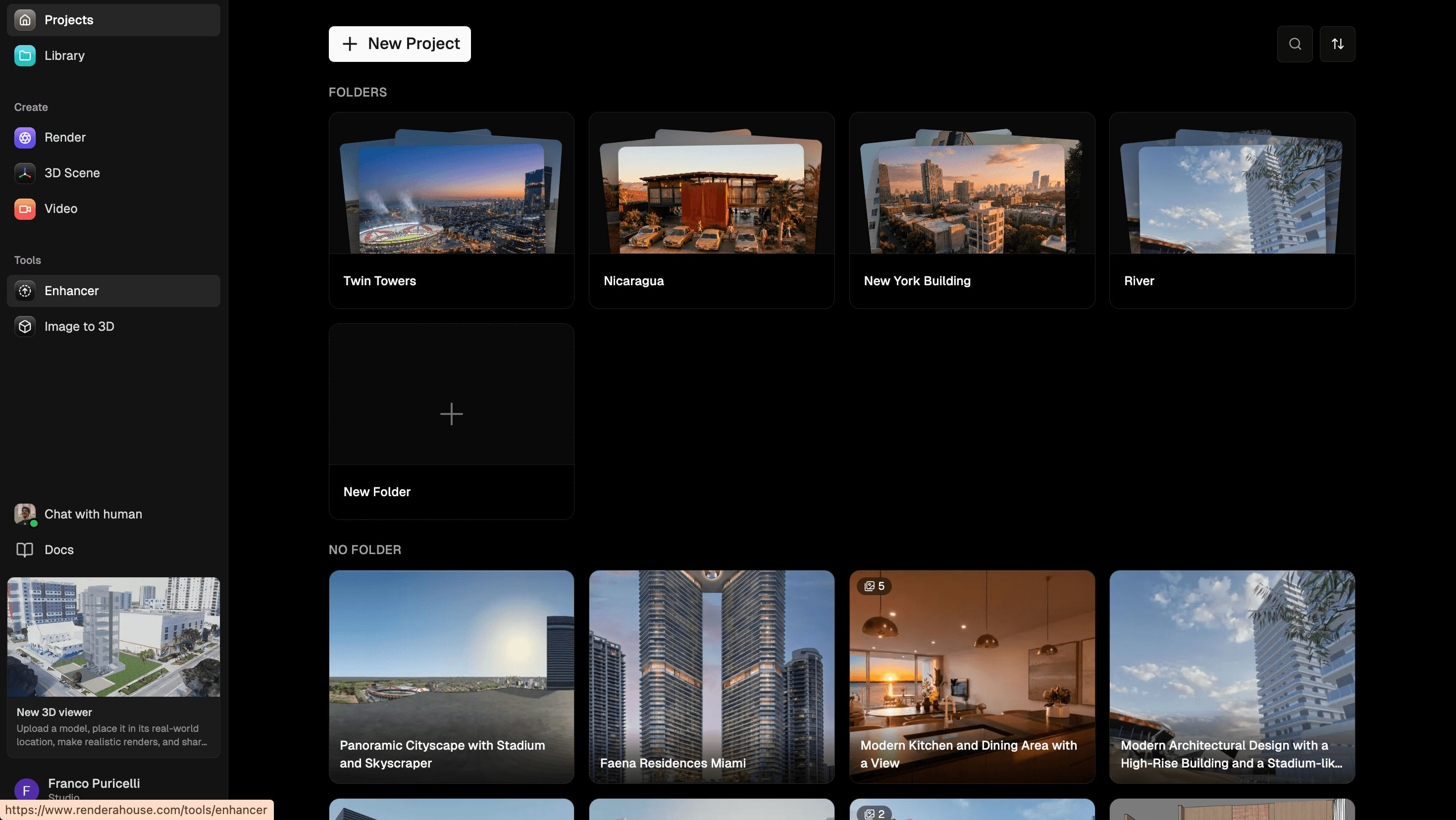 The Enhancer in the Tools section of the sidebar