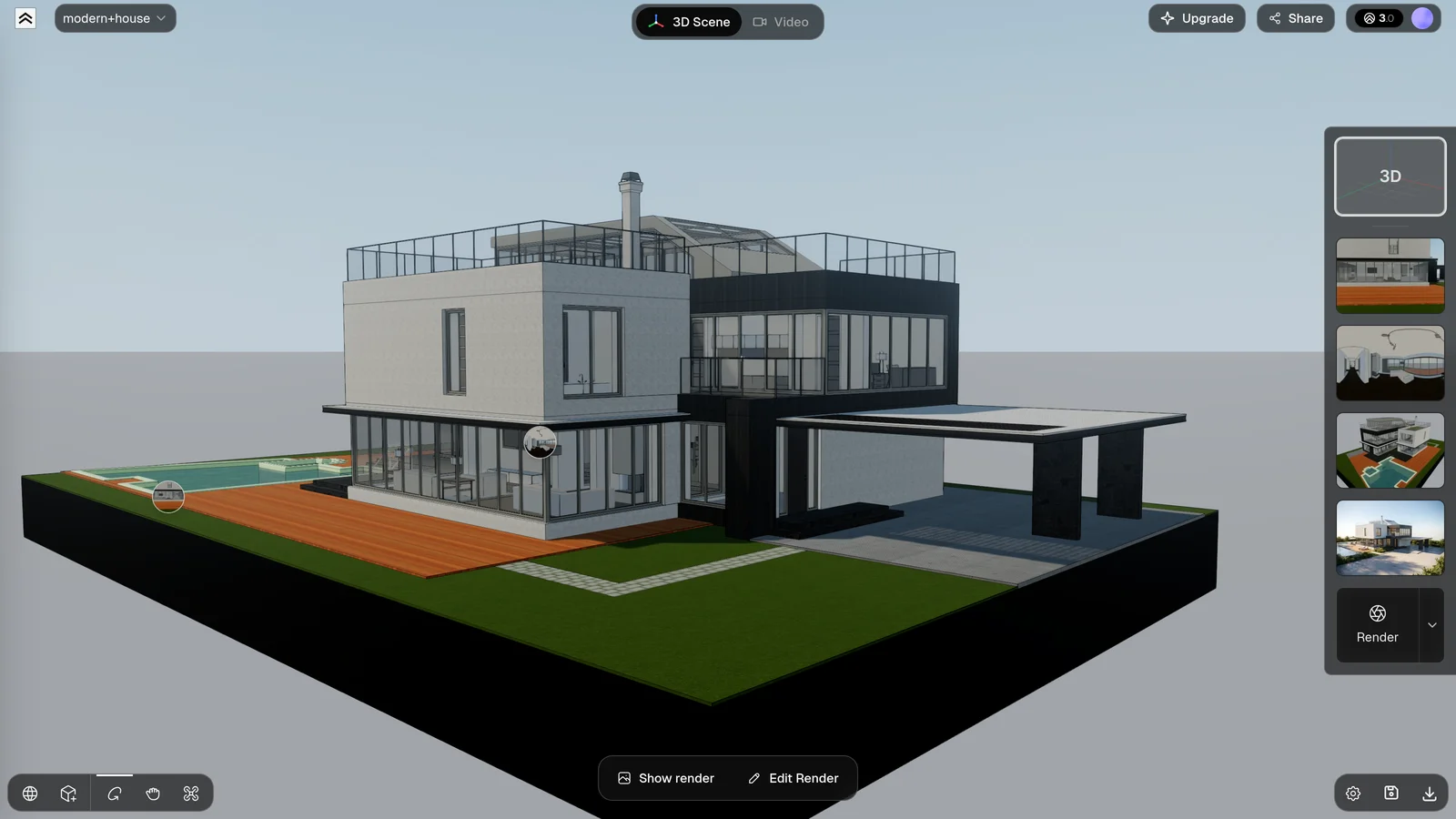 A SketchUp model open in the 3D viewer