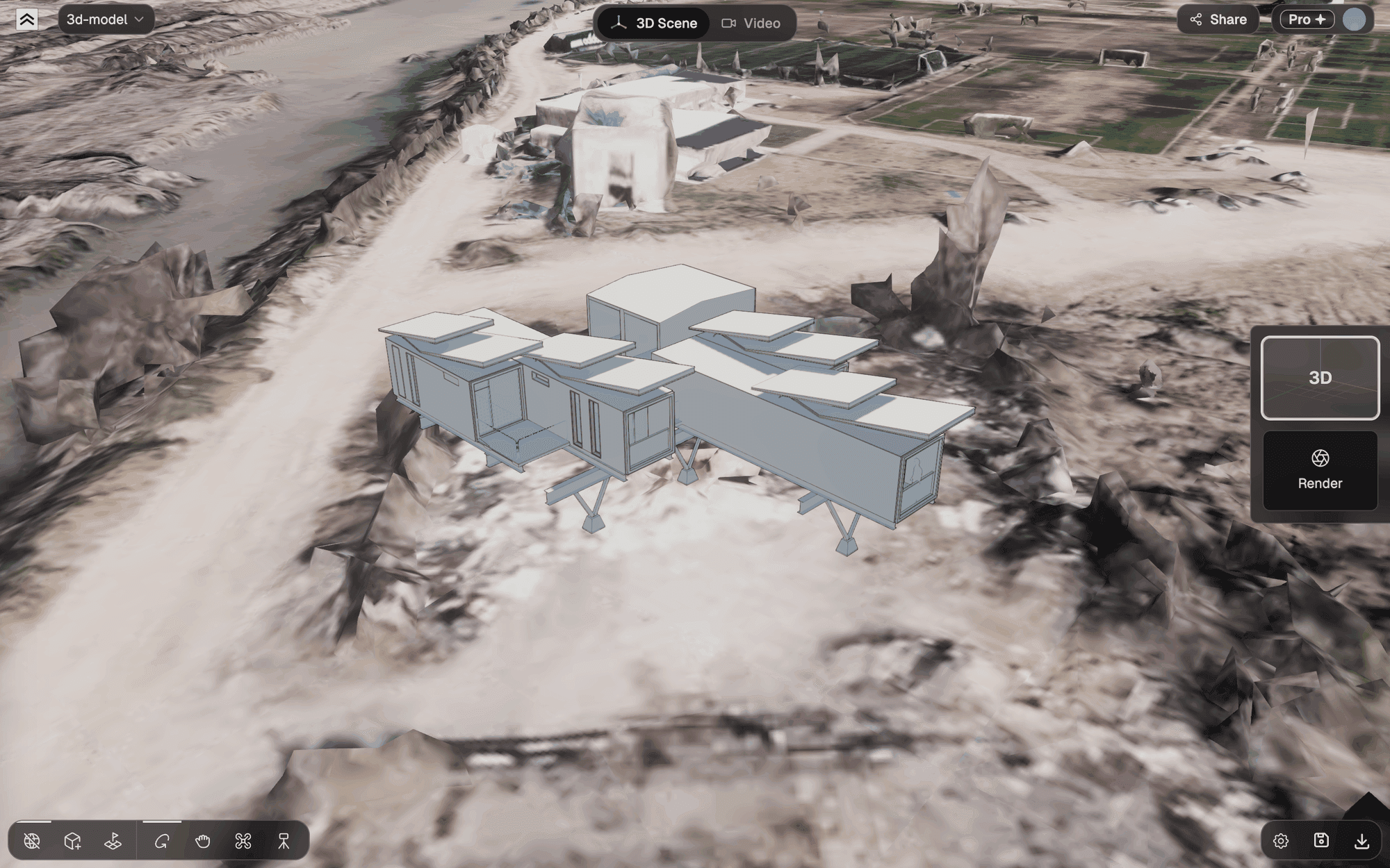 Navigate the 3D scene — Orbit, Pan, Fly