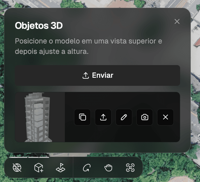Abra o painel 3D Objects e clique em Upload para adicionar outro modelo