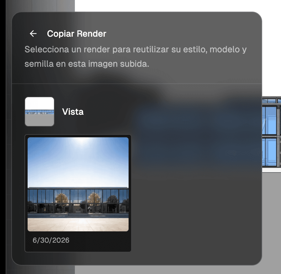 Panel Copiar Render
