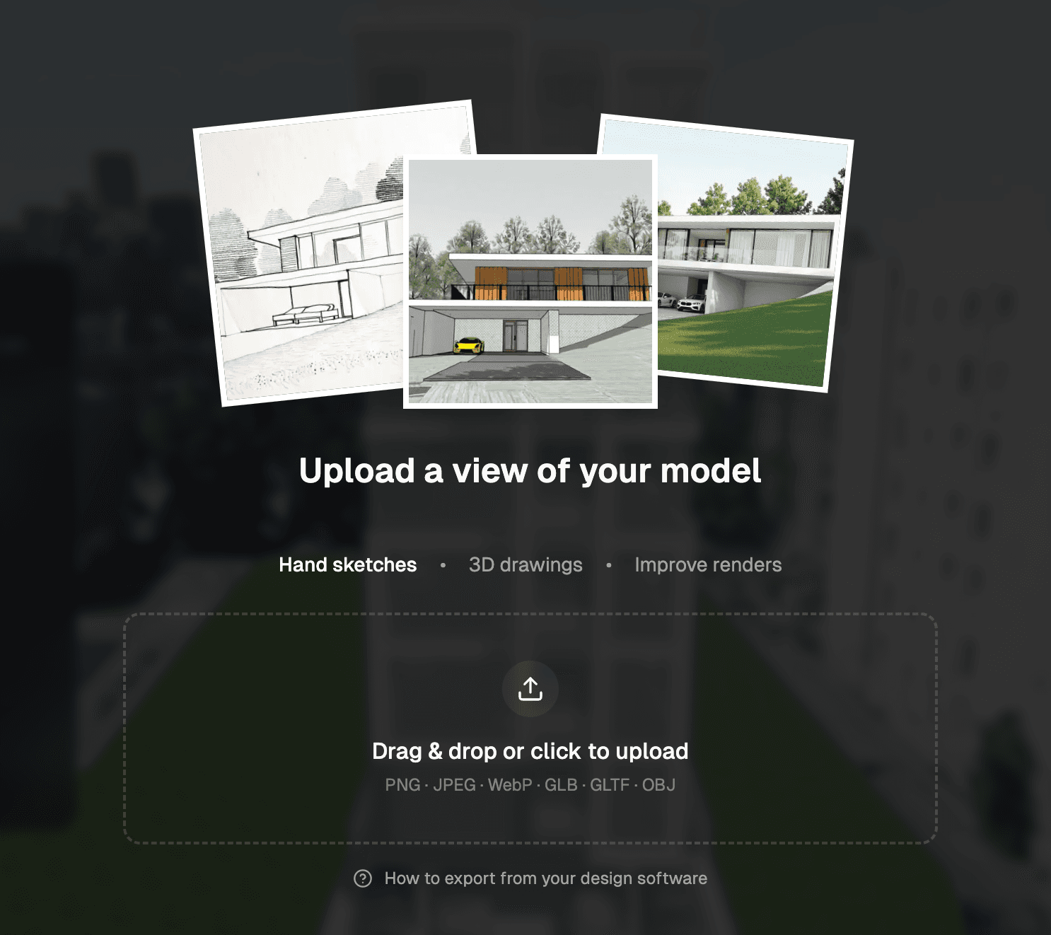 Upload a view of your model