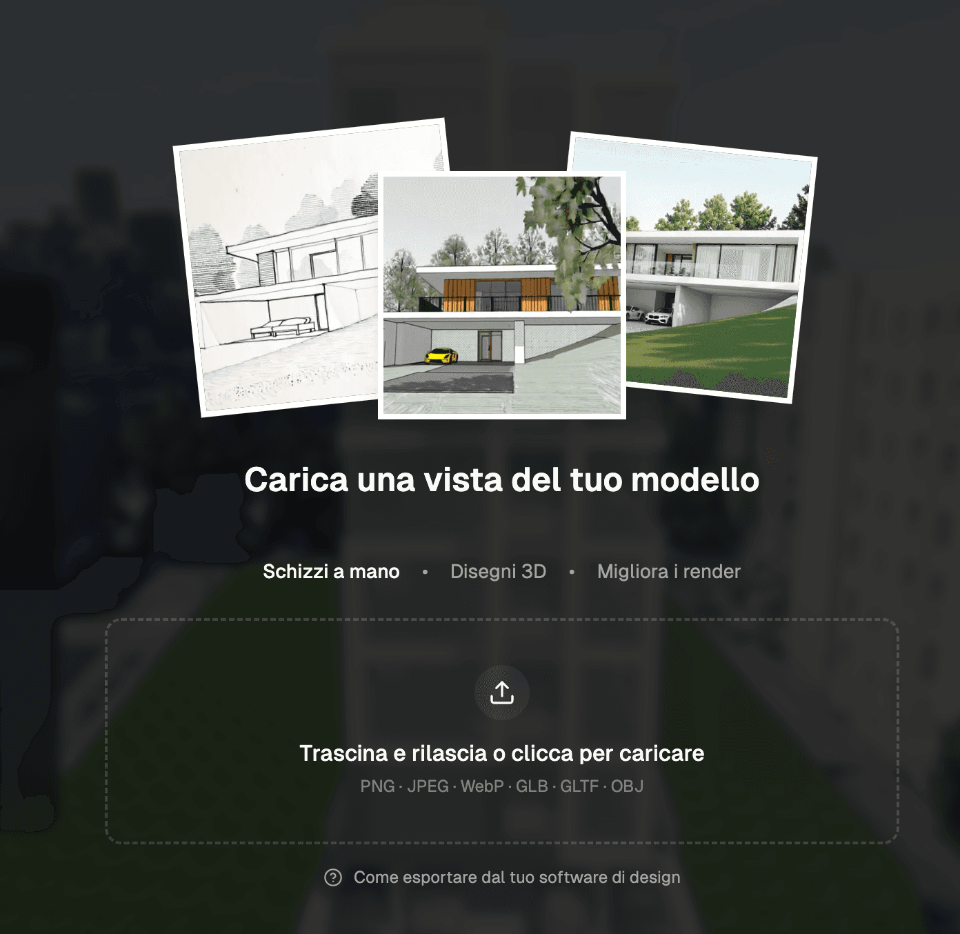 Carica una vista del tuo modello