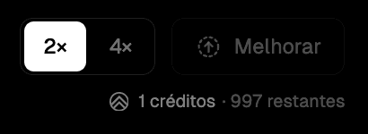O toggle de escala 2× / 4× e o botão Melhorar
