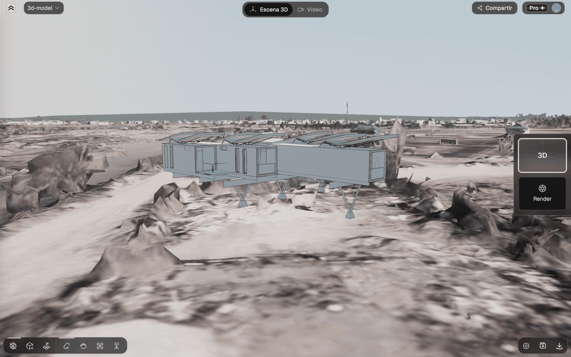 Explorando la escena 3D con los controles fly