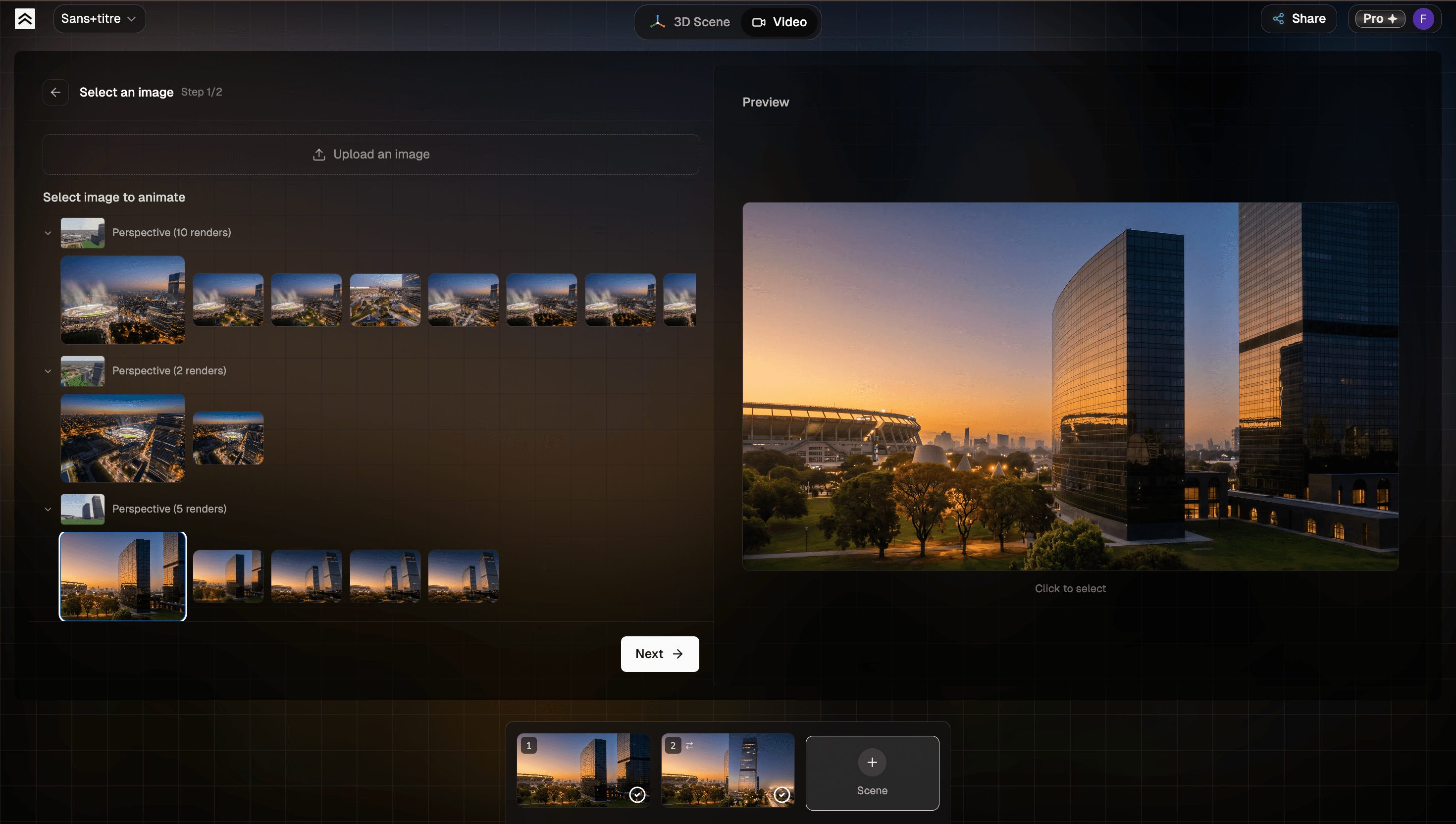 Select the render to animate