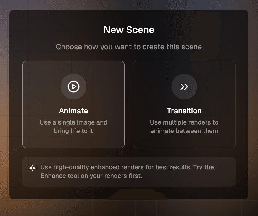 New Scene: Animate or Transition