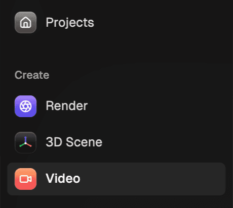 Video entry in the left sidebar
