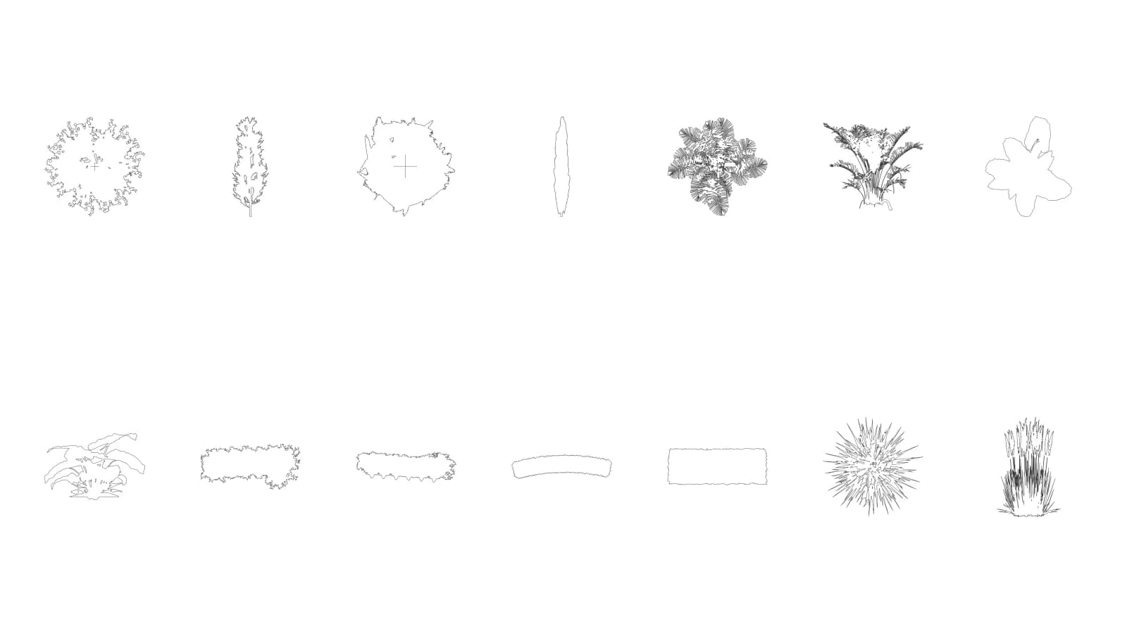 Free Tree & Plant CAD Blocks (DWG) – Plan & Elevation