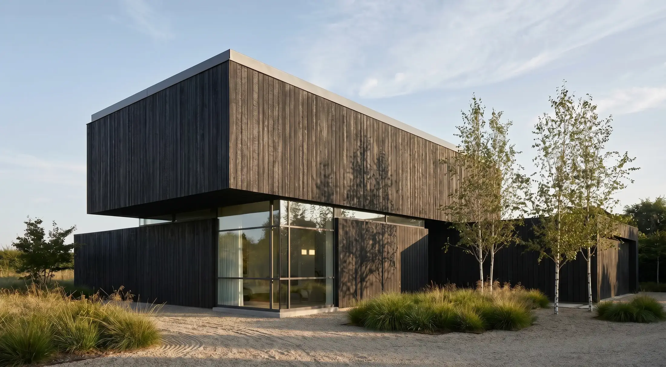 Close-up of a charred timber material study, illustrating material-focused rendering.