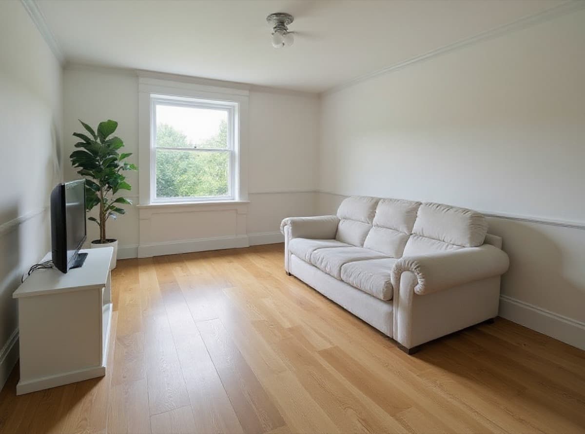 Same living room after AI renovation preview