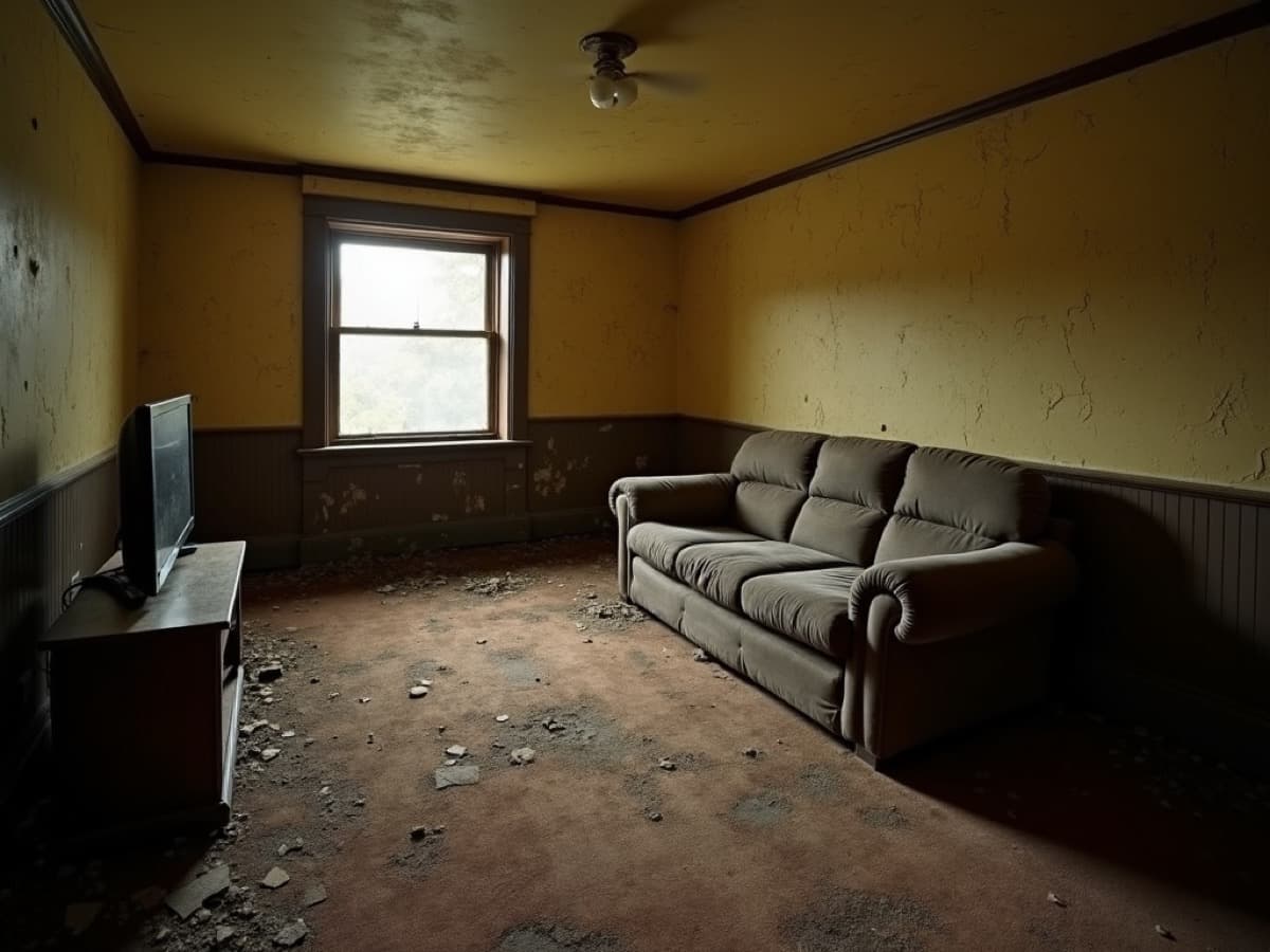 Living room before AI renovation preview